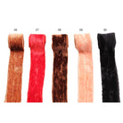 Continuous Silk Cotton Velvet Ribbon in Red, Brown, Black  & Peach