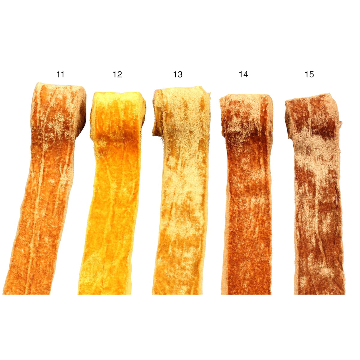Continuous Silk Cotton Velvet Ribbon in Yellow & Orange