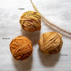 Light brown Sari silk ribbon with soft natural dye, perfect for eco-friendly textile projects.