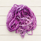 Orchid Bloom recycled sari silk ribbon yarn in orchid and blush pink shades