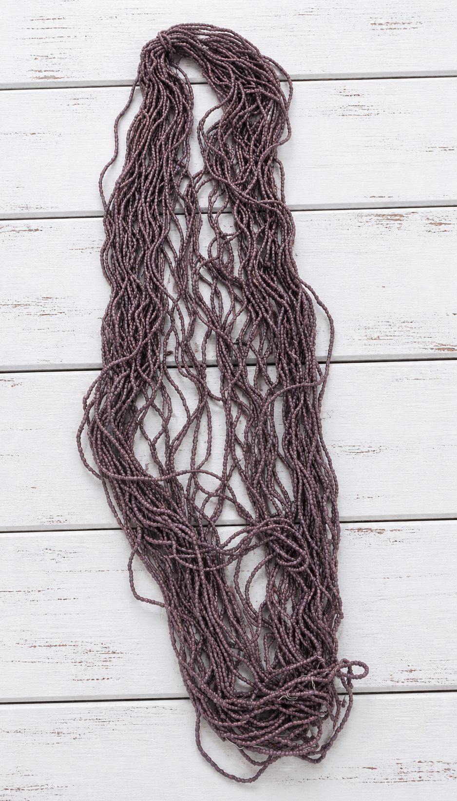 Full length dusty mauve sari silk cord for weaving and textile crafts