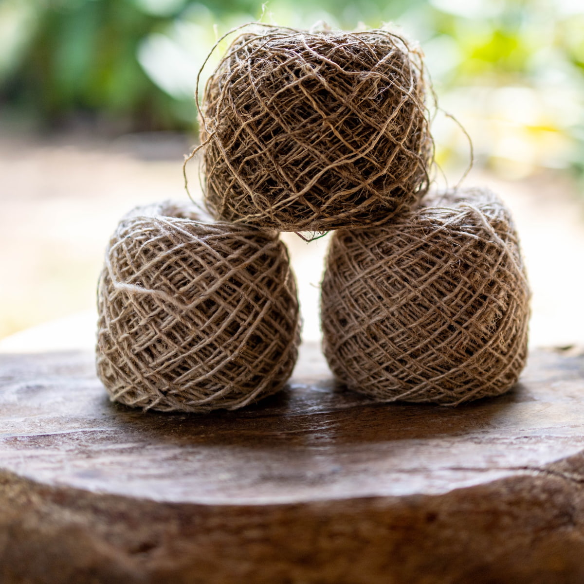 Natural Himalayan Nettle and Hemp Yarn – hand-spun and machine-spun skeins in undyed natural color