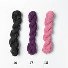 Nettle Yarn in black, purple & pink – colorful hand-spun Himalayan fiber skeins
