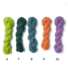 Nettle Yarn in green, teal, dark green, orange & purple – eco-friendly hand-spun fiber