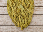 Olive moss chiffon silk ribbon yarn full length in earthy green tones