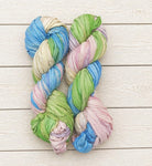 Pastel Meadow recycled sari silk ribbon yarn skeins