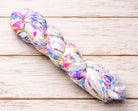 Single skein of Cotton Candy Confetti recycled sari silk ribbon yarn