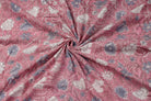 Rosewood Meadow hand block printed cotton fabric showing soft drape and floral meadow pattern