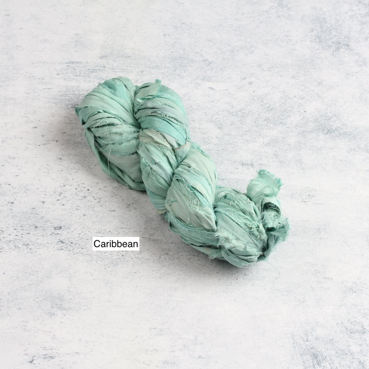Caribbean sari silk ribbon – deep sea turquoise tone