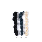 Sari silk ribbon cords in grey, black, ivory  tones for crafts