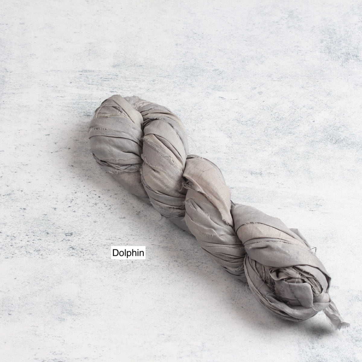 Dolphin grey sari silk ribbon made from recycled sari silk