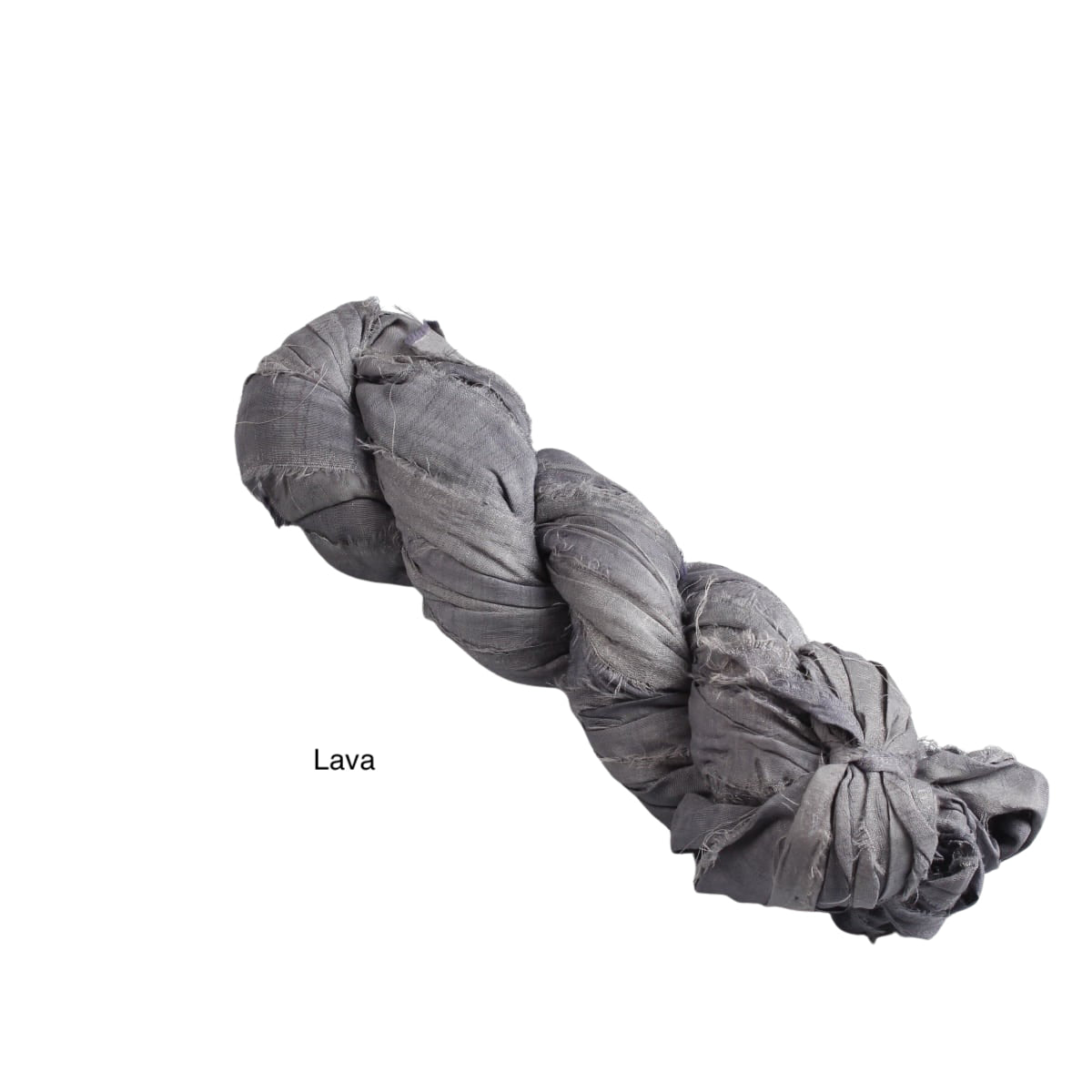 Lava grey sari silk ribbon for crafts and textile projects