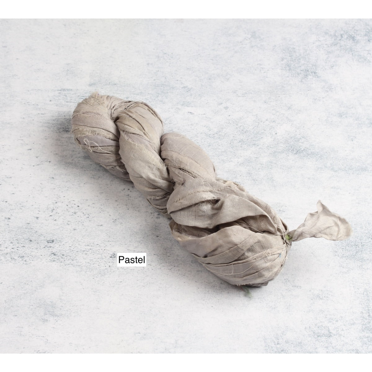 Pastel grey sari silk ribbon for creative projects.