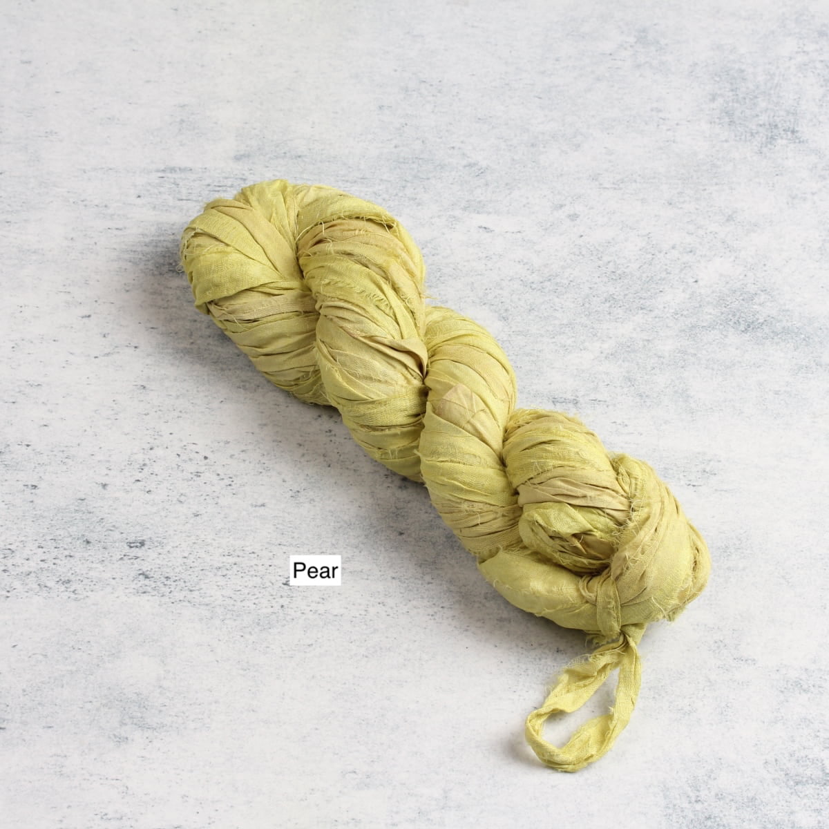 Pear green sari silk ribbon handmade and eco-friendly
