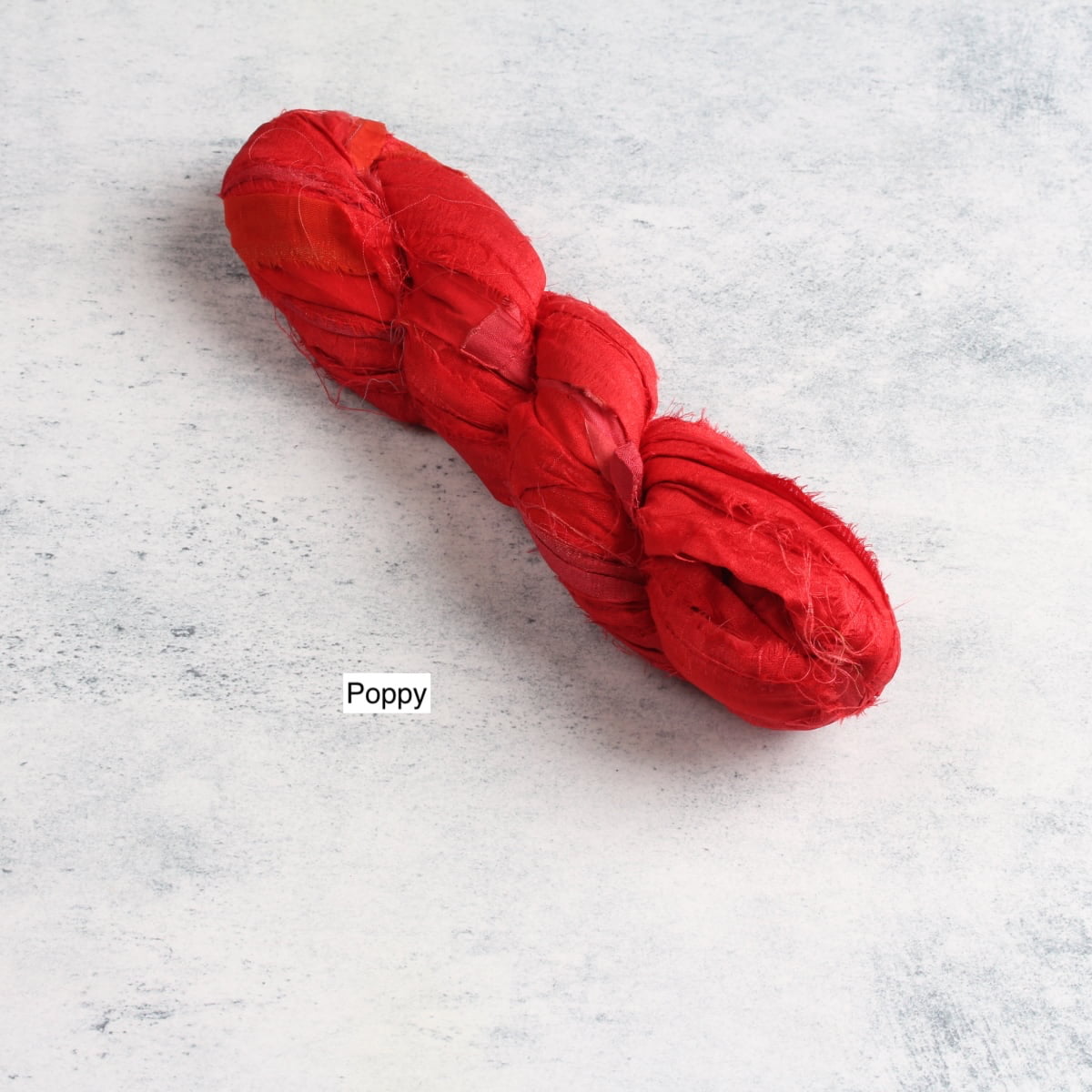 Poppy sari silk ribbon – vibrant red with warm undertone