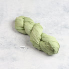 Sage green sari silk ribbon made from hand-recycled silk