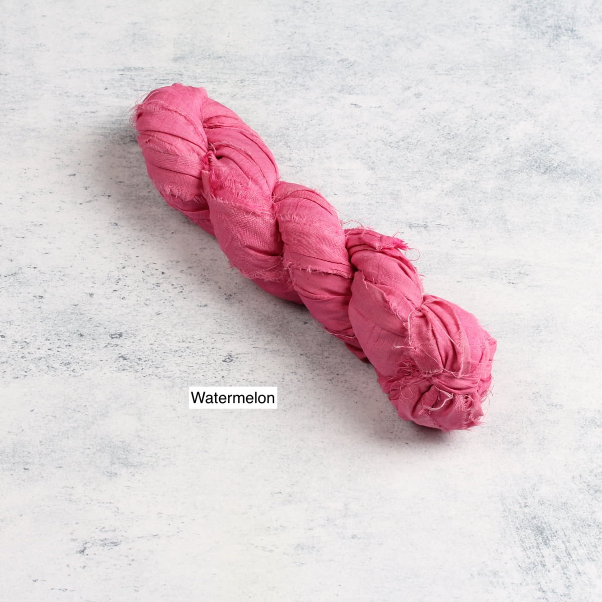 Watermelon sari silk ribbon – vivid reddish-pink shade