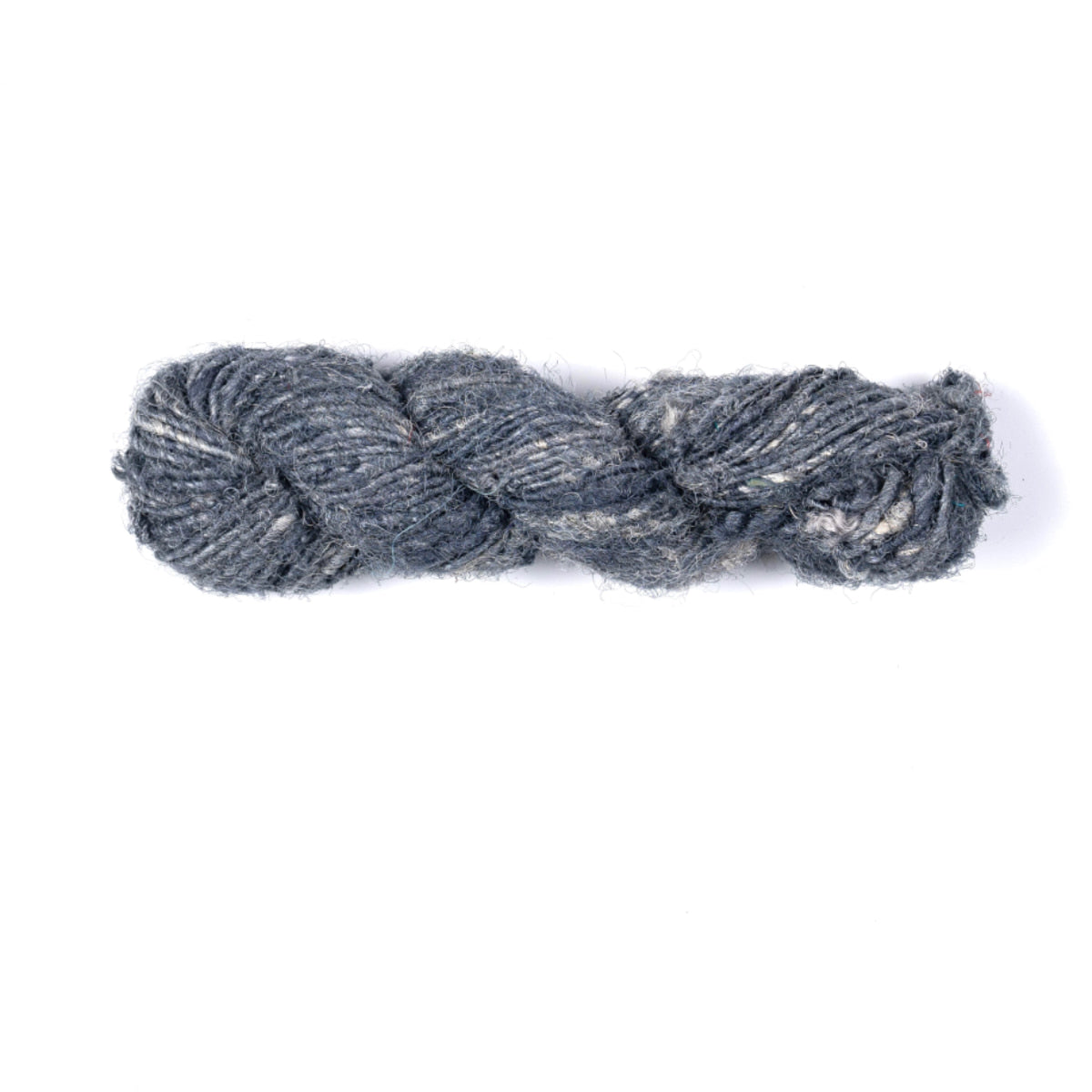 Gray and white Sari Silk Yarn – subtle hand-spun recycled silk for refined projects.