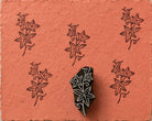 Star Leaf Vine wooden printing block, hand carved in India with curling botanical lines for fabric and textile printing