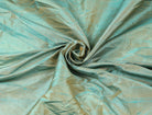 Seafoam Aqua Shot Dupion Silk Fabric with iridescent colour shift and silk sheen
