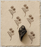 Wild Dandelion Sprig wooden printing block, hand carved in India with botanical detail for fabric and textile printing